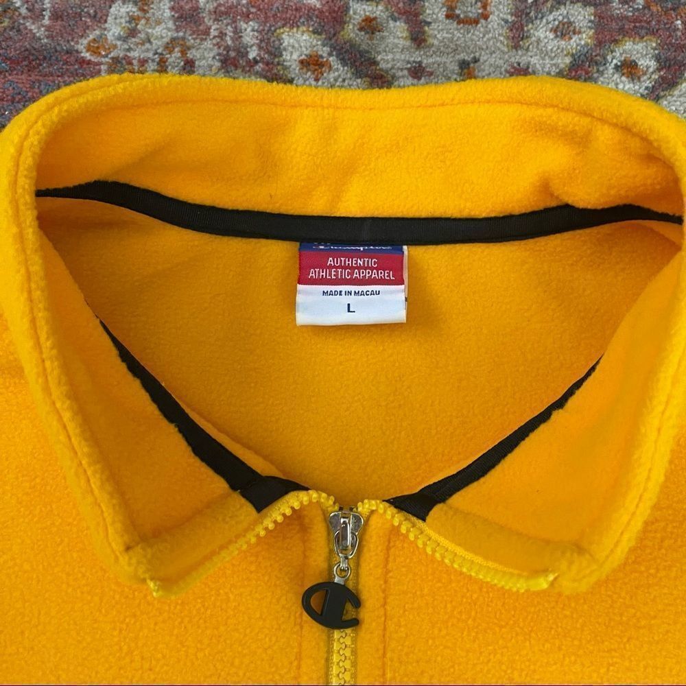 Vintage Champion ASU Sun Devils Fleece Pull-Over Sweater Jacket Yellow L - Picture 5 of 7